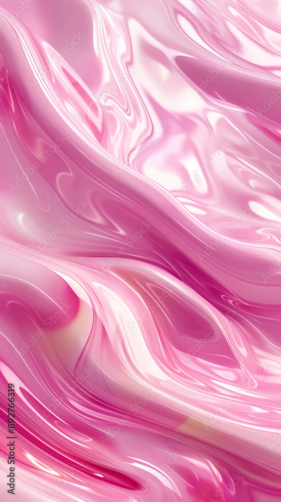 Obraz premium A pink liquid background with gentle swirls and waves