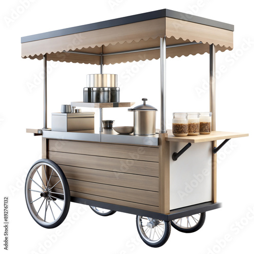 Mobile coffee cart with various brewing equipment