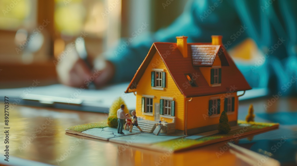 Miniature House Model with People in Background created by ai Miniature House Model with People in Background created by ai