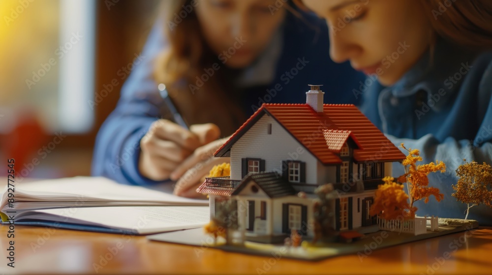 Miniature House Model with People in Background created by ai Miniature House Model with People in Background created by ai