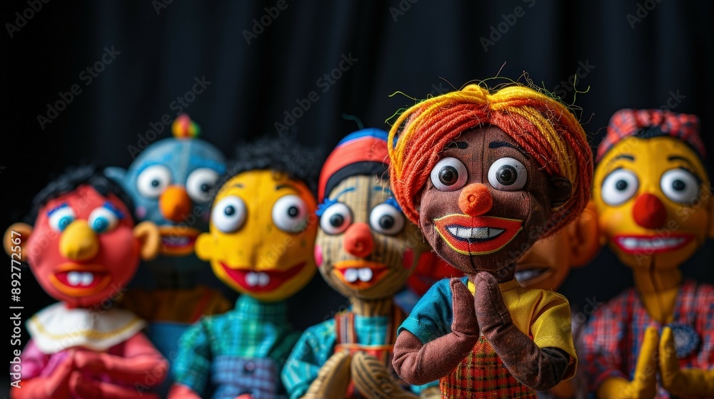 Obraz premium Colorful Puppets With Big Eyes.