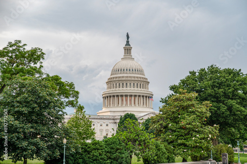 United State of America wallpaper, Capital Hill building with dark clouds