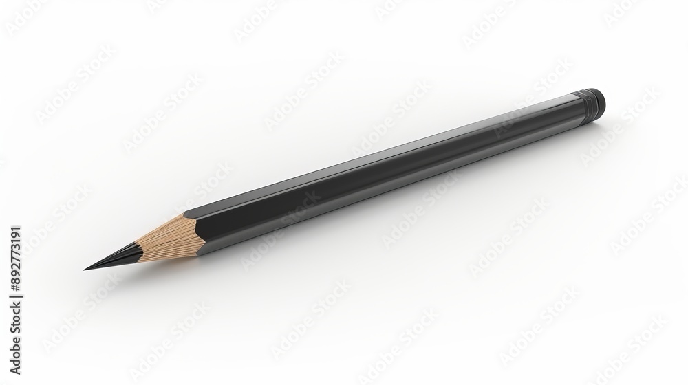 A finely pointed black graphite pencil A finely pointed black graphite pencil
