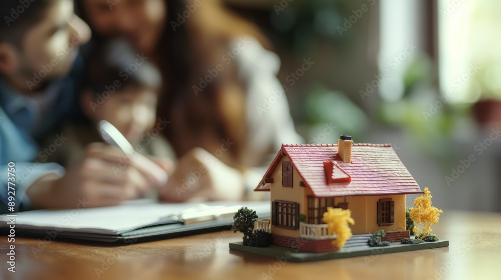 Miniature House Model with People in Background created by ai Miniature House Model with People in Background created by ai