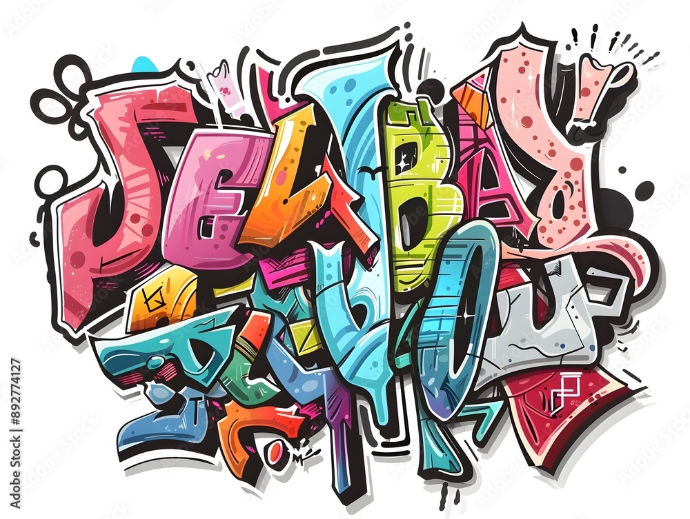 Stylish Streetwear Graffiti Design for Sticker or Shirt