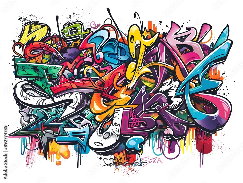 Naklejka premium Stylish Streetwear Graffiti Design Suitable for Sticker or Shirt Print