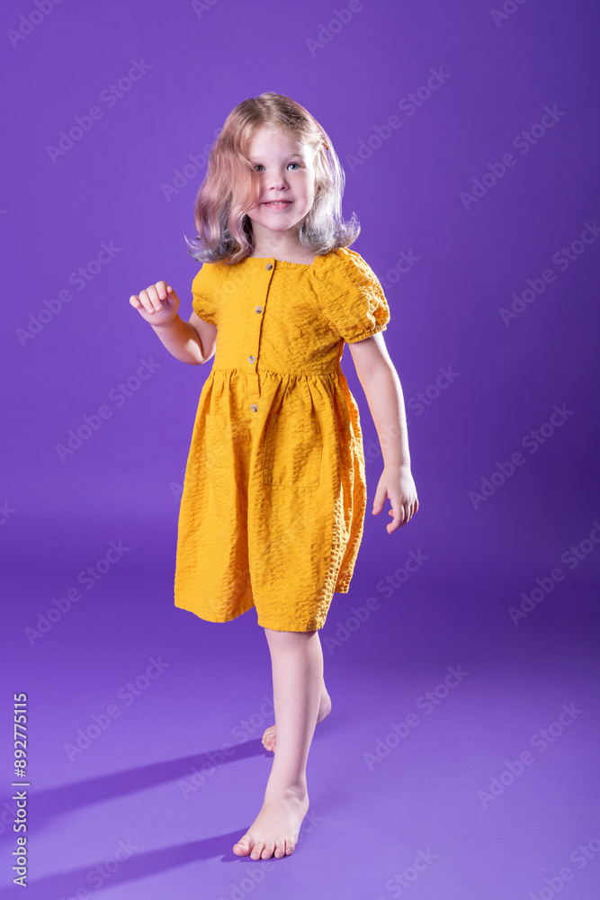 Full body portrait of a 4 year old girl in the studio Full body portrait of a 4 year old girl in the studio