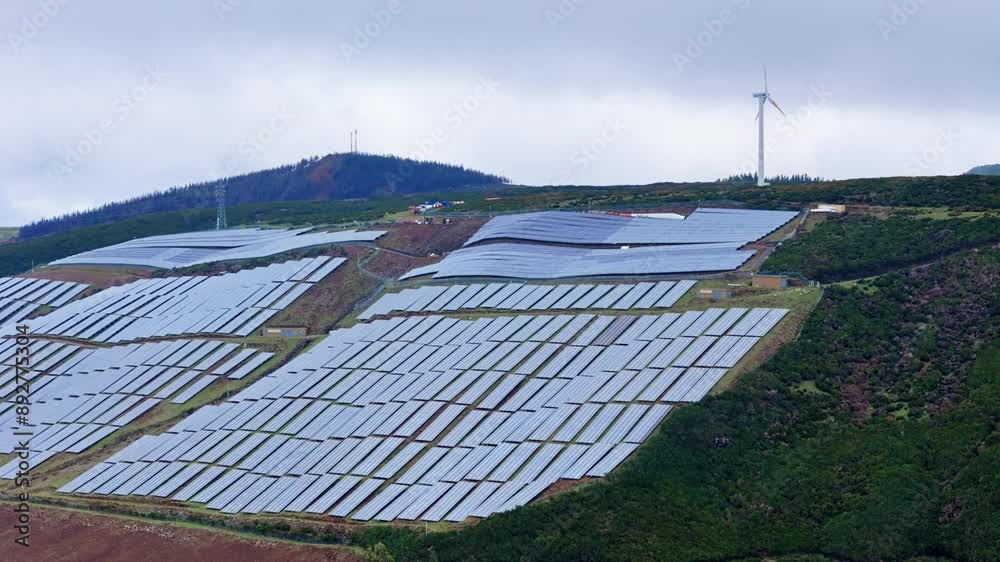 Solar panels on Madeira island, energy transition shift to renewable ...
