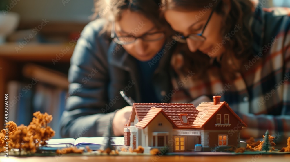 Miniature House Model with People in Background created by ai Miniature House Model with People in Background created by ai