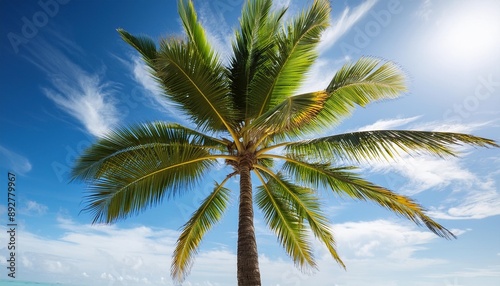 tall palm tree with swaying fronds