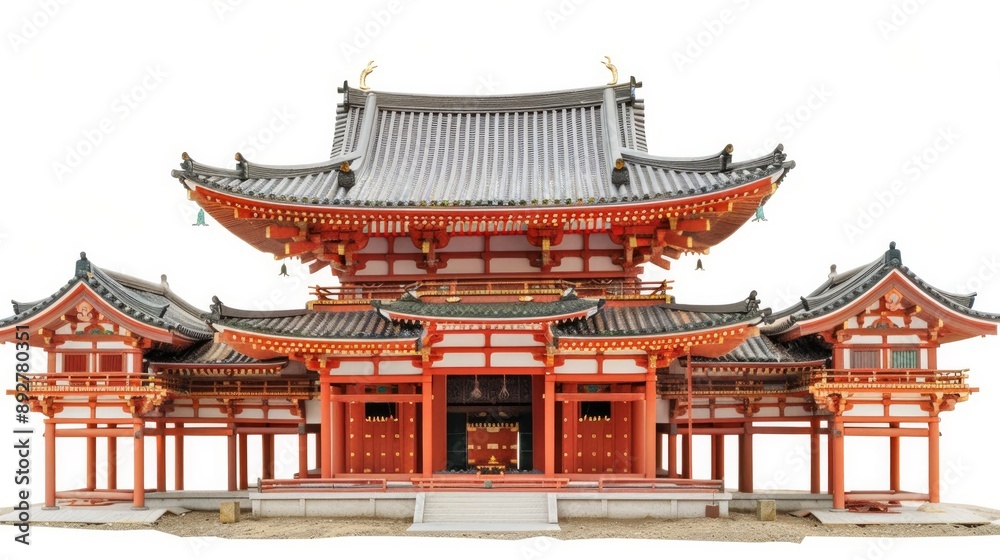 Byodo Temple in Japan displayed on a white background