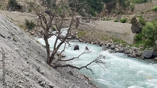 river in the mountains photo