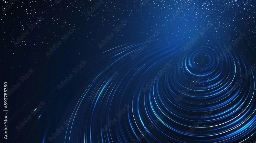 Geometric stripe line art design featuring abstract glowing circle lines on a dark blue background Modern shiny blue lines representing futuristic technology Suitable for posters covers Geometric stripe line art design featuring abstract glowing circle lines on a dark blue background Modern shiny blue lines representing futuristic technology Suitable for posters covers