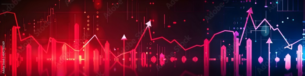 Fototapeta premium Graphic representation of market trends