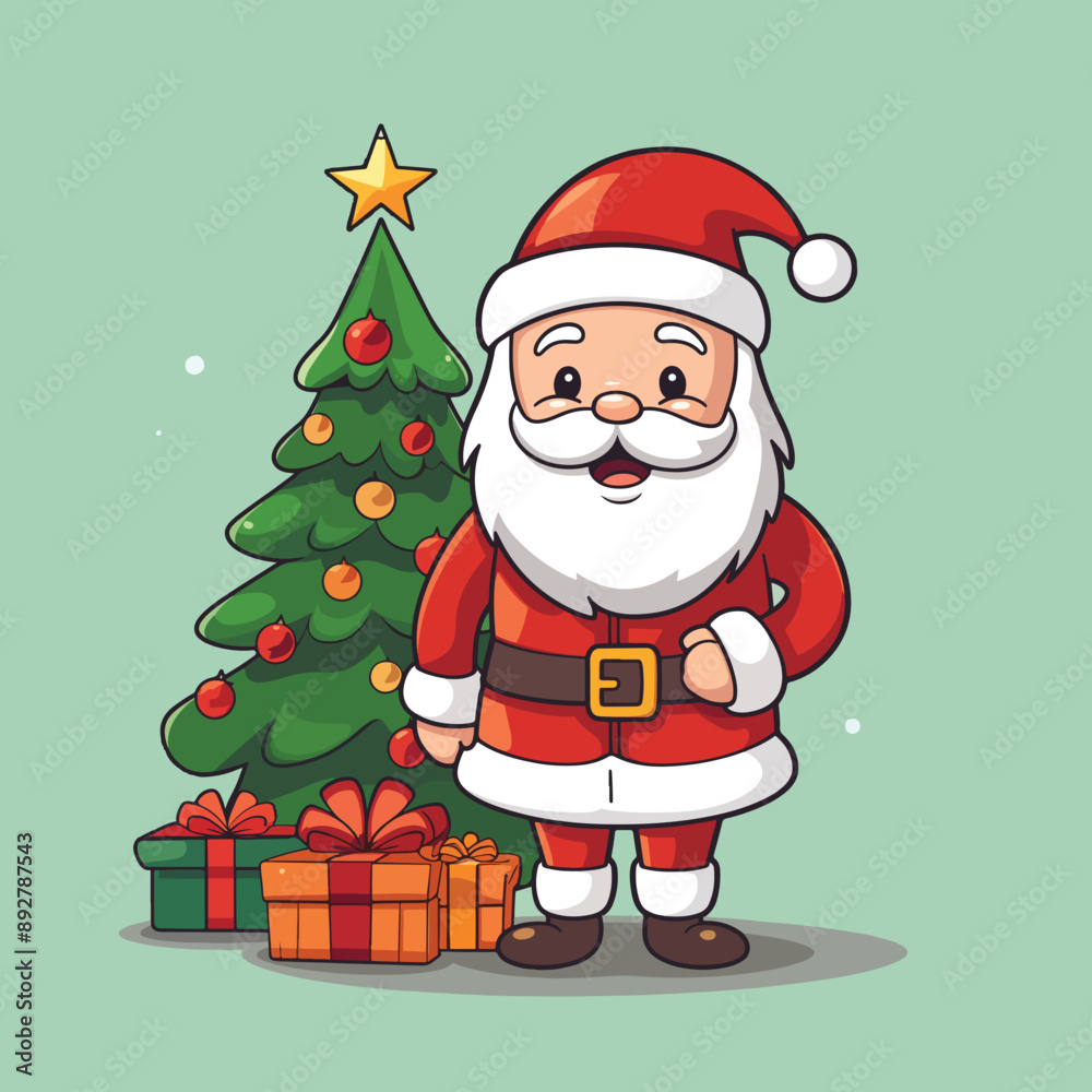 Jolly Santa and Festive Decor. Merry Christmas Vector Fiesta. Jolly Santa and Festive Decor. Merry Christmas Vector Fiesta.