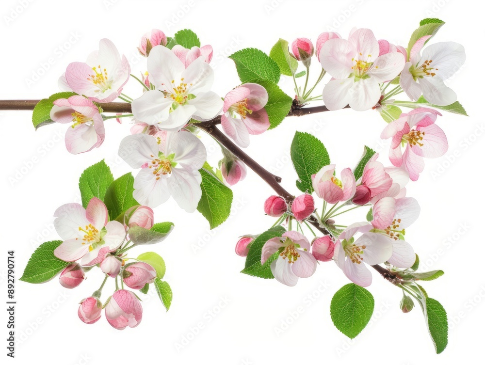 Obraz premium Delicate Apple Blossoms: A Perfectly Isolated Image