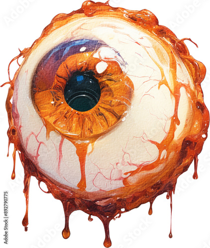 scary halloween creepy eye ball eyeball anatomy optic organ spooky horror watercolor clipart isolated