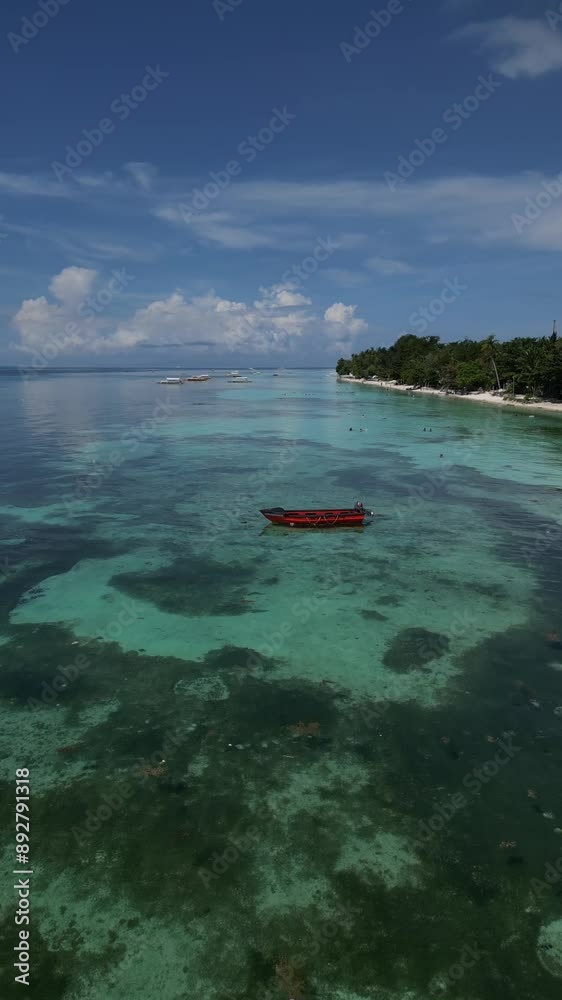 Aerial video over the coastline, boats in the Philippines on the island of Bohol. Aerial video over the coastline, boats in the Philippines on the island of Bohol.