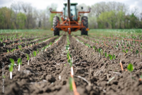 Modern No-Till Planter Machine in Action for Efficient Sustainable Agriculture