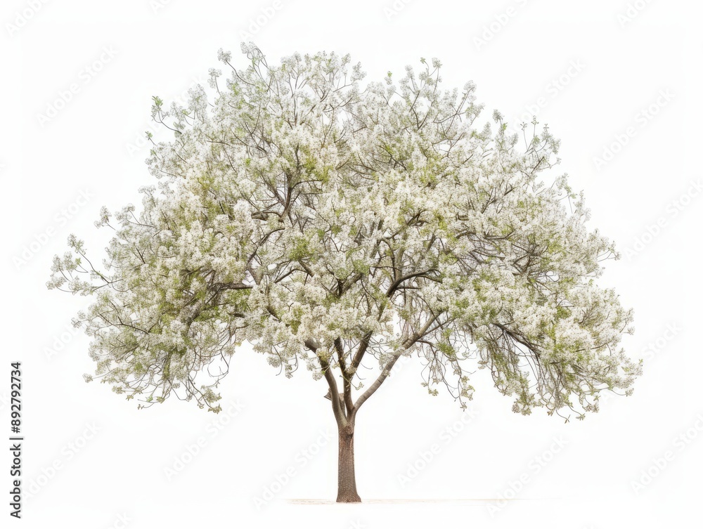 Obraz premium Stunning Bradford Pear Tree: A Photographic Study in Isolation