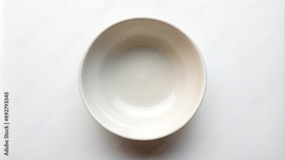 Empty White Bowl on White Background, Bowl, White, Empty, Background