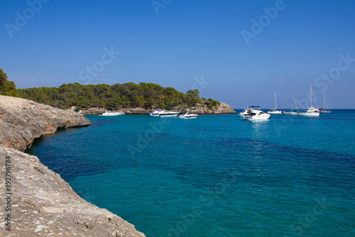 beautiful ships and boats are moored near the shore