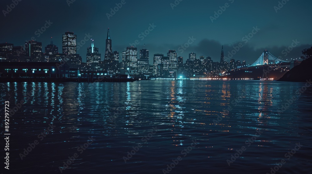 Fototapeta premium city skyline at night