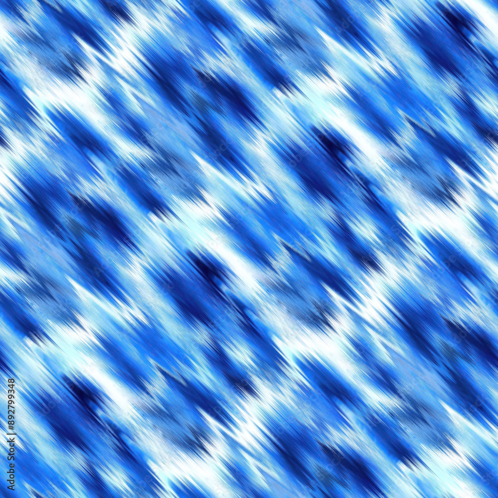 Summer blue white blotched diagonal stripes seamless pattern for trendy beachwear fashion print. Dip dye effect for boho coastal living cover repeat. Summer blue white blotched diagonal stripes seamless pattern for trendy beachwear fashion print. Dip dye effect for boho coastal living cover repeat.