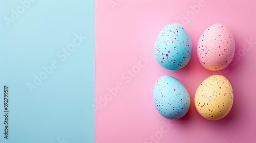 17 A pastelcolored background featuring a retrostyled Easter egg on the right side