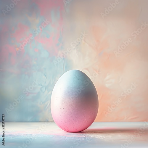 11 A retrostyled Easter egg set on the right side of a soft, pastel background photo