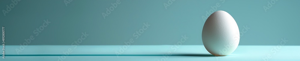 10 A chicken egg with an elegant, minimalist design, set against a beautiful soft blue background, positioned on the right side 10 A chicken egg with an elegant, minimalist design, set against a beautiful soft blue background, positioned on the right side