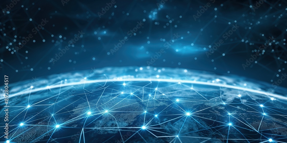 Fototapeta premium Global Connectivity Network from Space created by ai