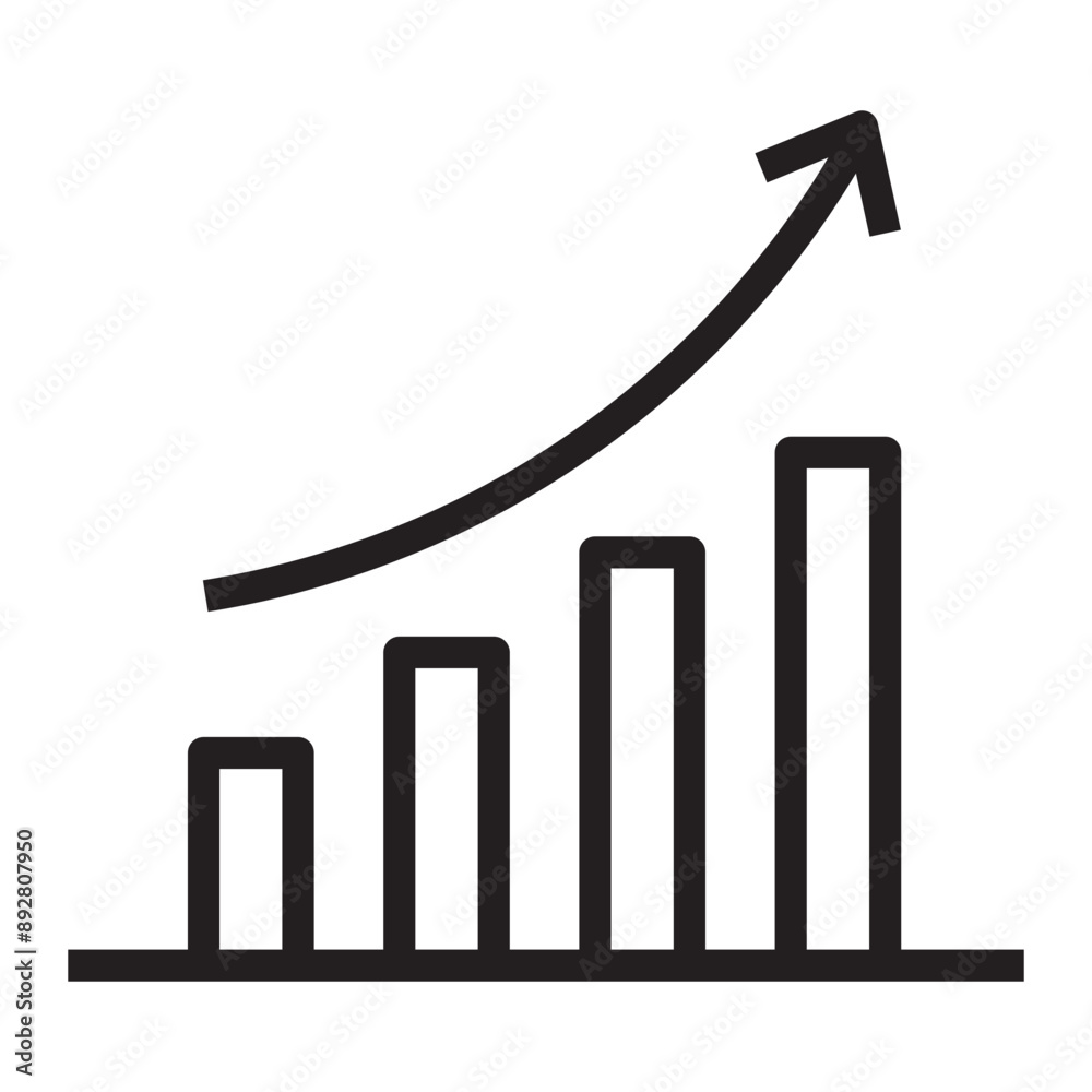 Graph growth line icon. Graph growth line icon.