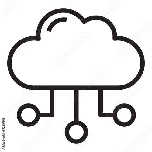 Cloud, cloud computing line icon.