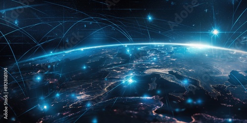 Global Connectivity Network from Space created by ai