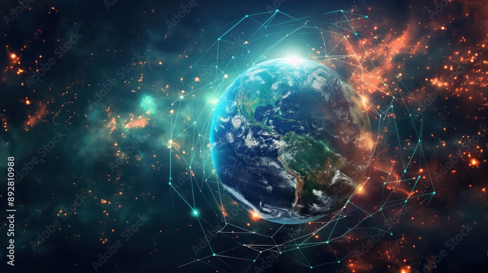 Global Connectivity Network from Space created by ai