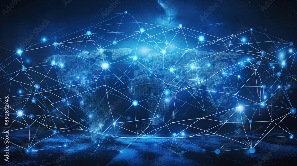 Global Connectivity Network from Space created by ai Global Connectivity Network from Space created by ai