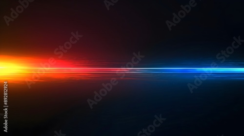 A blue and red line with a yellow dot in the middle.