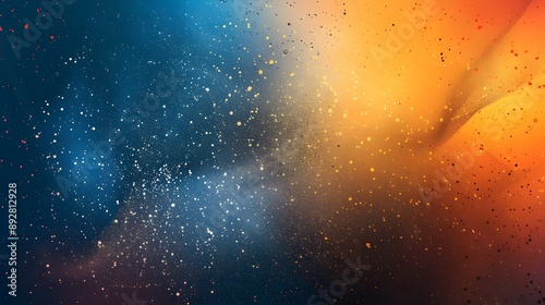 A colorful background with a lot of stars and a blue and orange swirl. The stars are scattered throughout the background, creating a sense of depth and movement. The colors of the background.
