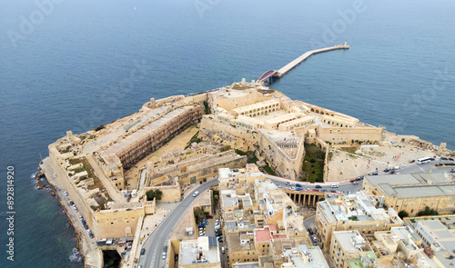 Overview of fort St. Elmo in Valetta, Malta