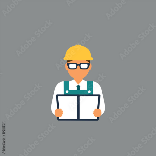 worker and builder wearing construction hat and tools