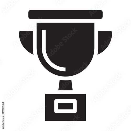 Trophy achievement black icon.