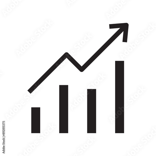 Graph growth black icon.