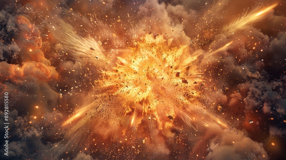 Fototapeta premium Dynamic Dust Explosion Captivating Chaos in HighResolution Detail Canon EOS 6D Mark II Illustration