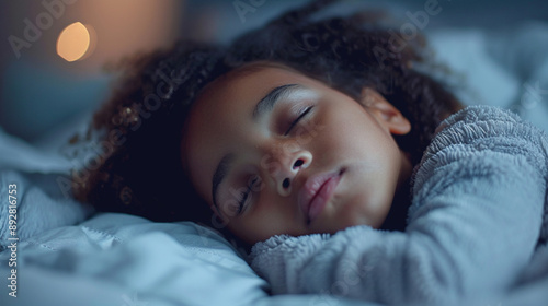 Little tired black girl in sleeping suit waking up in the morning. Waking up. Getting ready for School. Getting ready for Kindergarden. Starting the day
