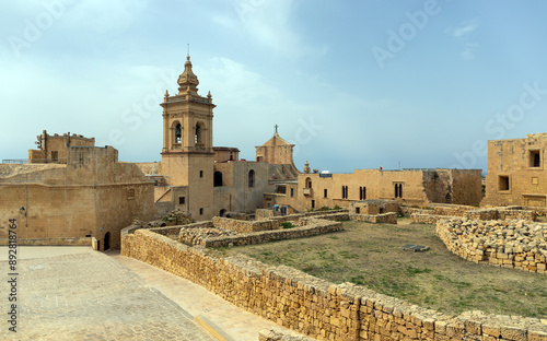 The Cittadella of Victoria and the Cathedral of the Assumption in Gozo island, Malta photo