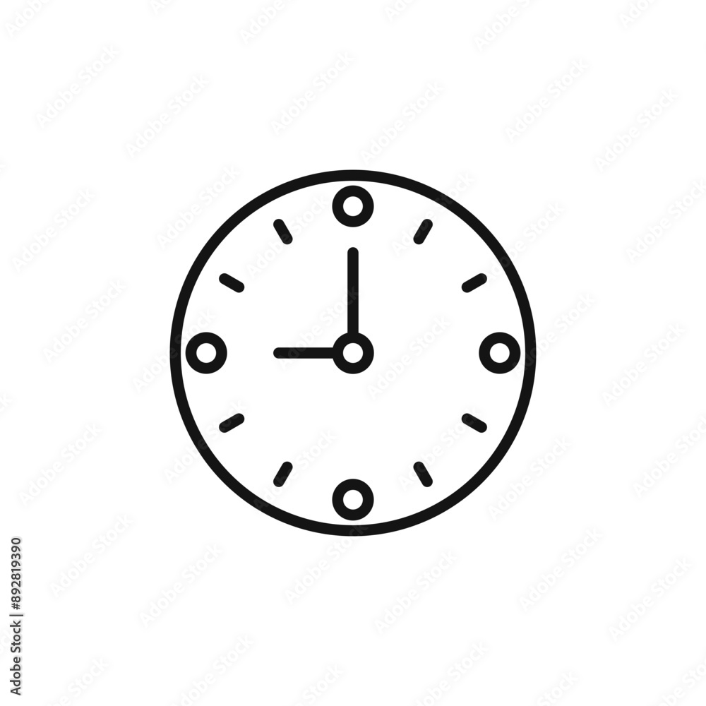Clock icon outline collection in black and on white background Clock icon outline collection in black and on white background