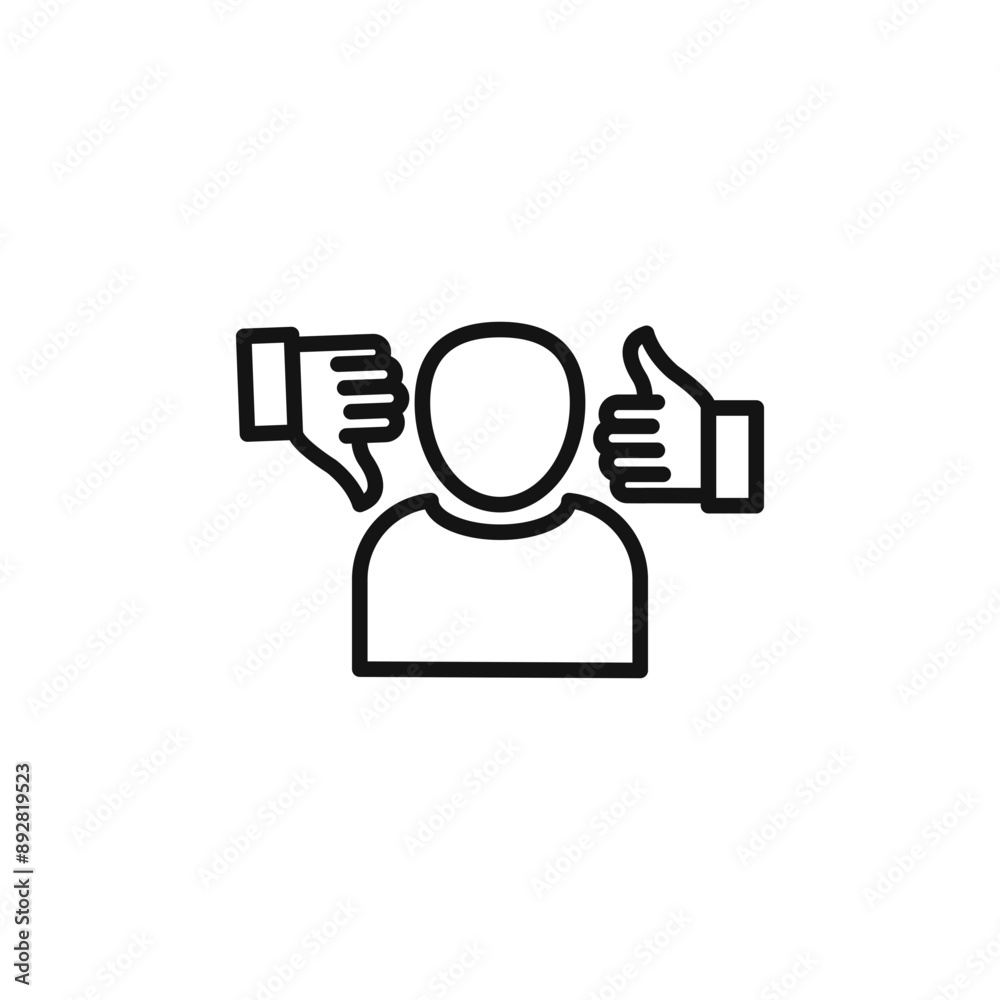 Criticism icon outline collection in black and on white background Criticism icon outline collection in black and on white background