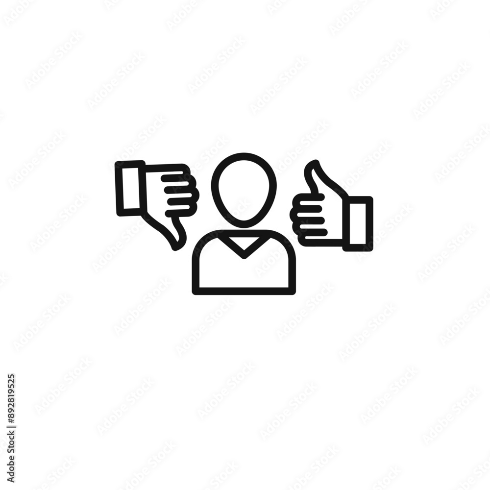 Criticism icon outline collection in black and on white background Criticism icon outline collection in black and on white background