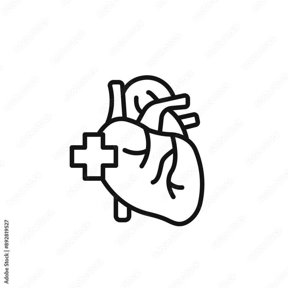 Cardiology icon outline collection in black and on white background Cardiology icon outline collection in black and on white background